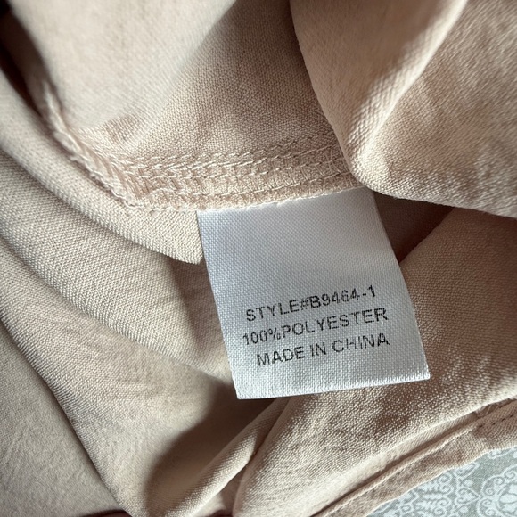 Jodifl Blush Pink Rolled Sleeve Pleated Back Blouse Oversize Small - Picture 6 of 8